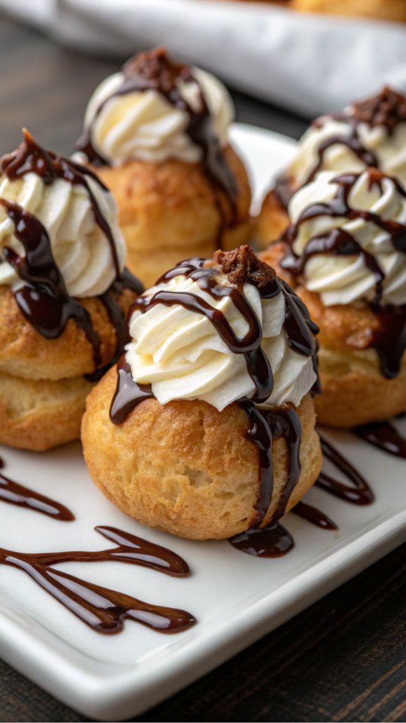 Profiteroles com Calda de Chocolate
