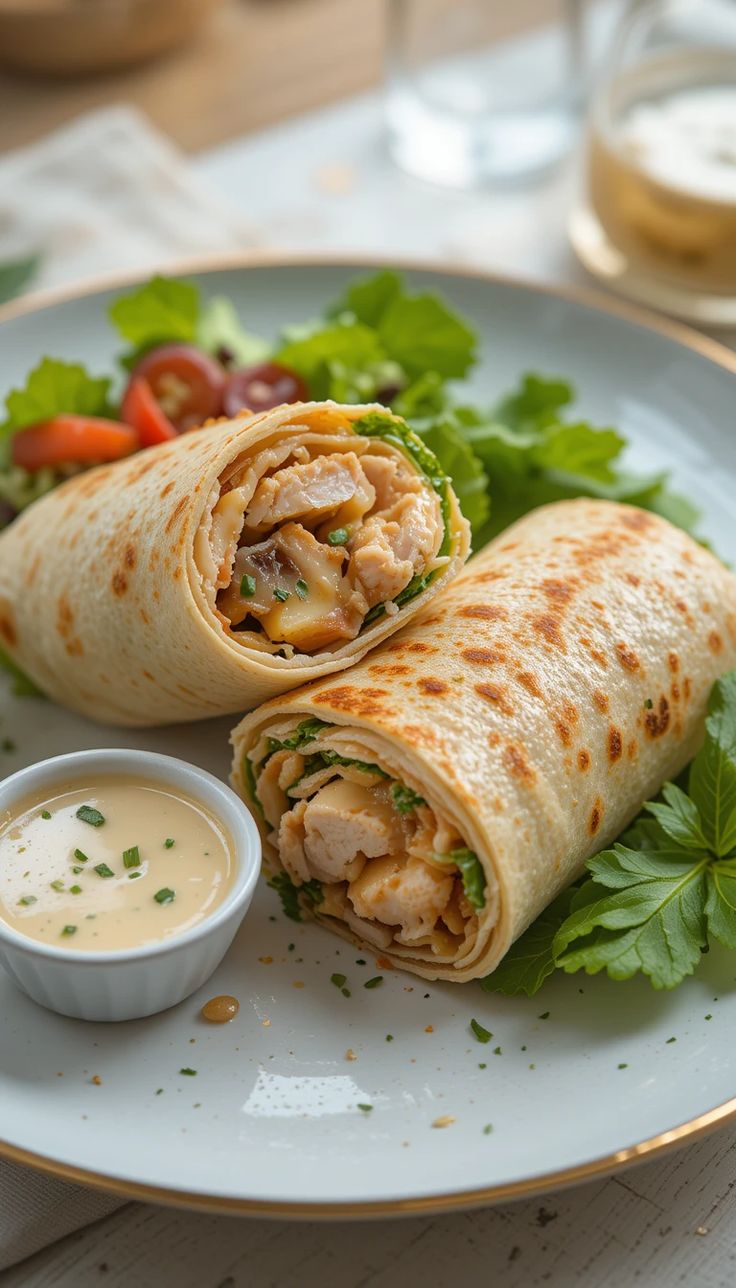 Wrap Integral com Frango e Creme de Ricota